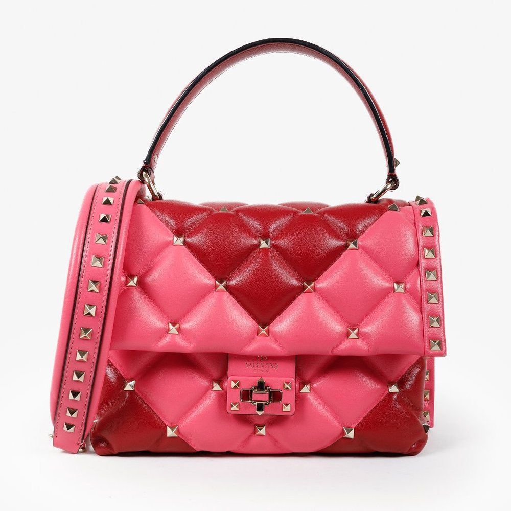 Valentino Shadow Pink Nappa Candystud Medium Handbag